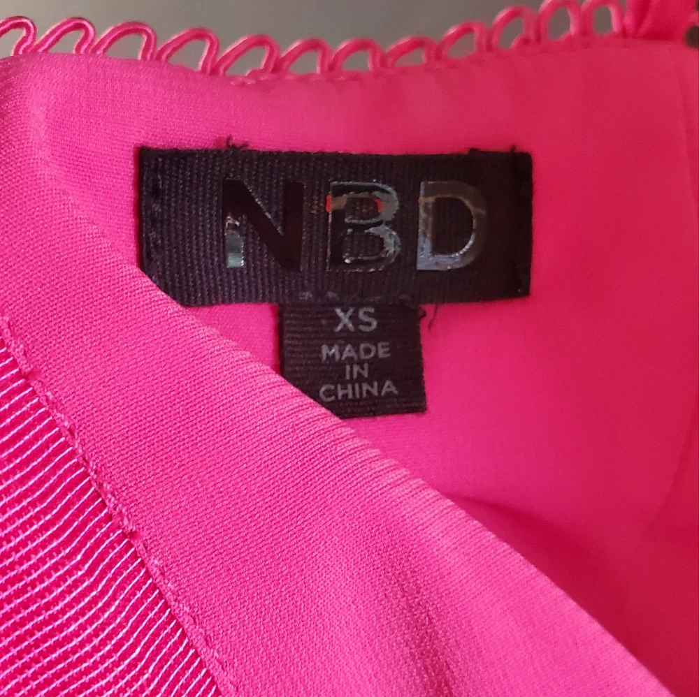 NBD Francis Crop long sleeved Corset top blouse in Fuchsia size XS **w/o sash**